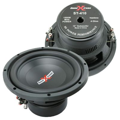 2X SoundXtreme Premium Elite ST-410 10 Inch Car Audio Subwoofer 3000 Watts Max Power Dual 4 Ohm Voice Coil High Power Bass Surround Sound 10" Sub Speaker System