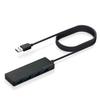 Elecom U3H-FC04BBK USB Hub, Ultra Compact and Lightweight Design, USB 3.0 A Ports x 4, Cable 4.9 ft (1.5 m), Black, Compatible with MacBook, Surface, Chromebook, and Other Laptops view 1