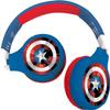 LEXiBOOK Avengers Marvel 2-in-1 Bluetooth Headphones for Kids - Stereo Wireless Wired, Kids Safe, Foldable, Adjustable, red/Blue, HPBT010AV