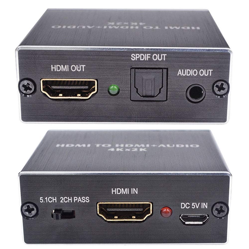 SATMW HDMI Audio Extractor Stereo Extractor Converter HDMI to HDMI Optical TOSLINK SPDIF + 3.5mm HDMI Audio Splitter Adapter