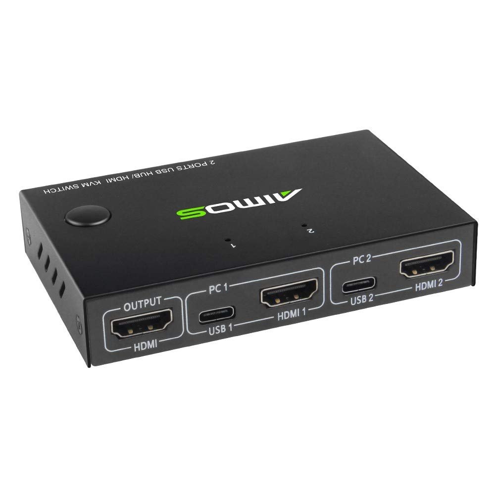 AM-KVM201CC 2-Port HDMI KVM Switch Support 4K*2K@30Hz HDMI KVM Switcher Keyboard Mouse USB