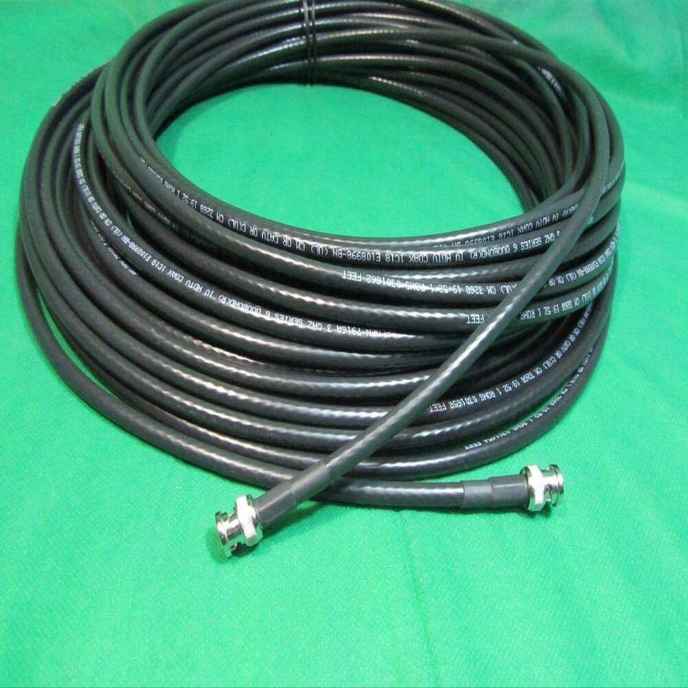 250 Ft 75 Ohms True RG6 High Resolution CCTV BNC to BNC Black Cable