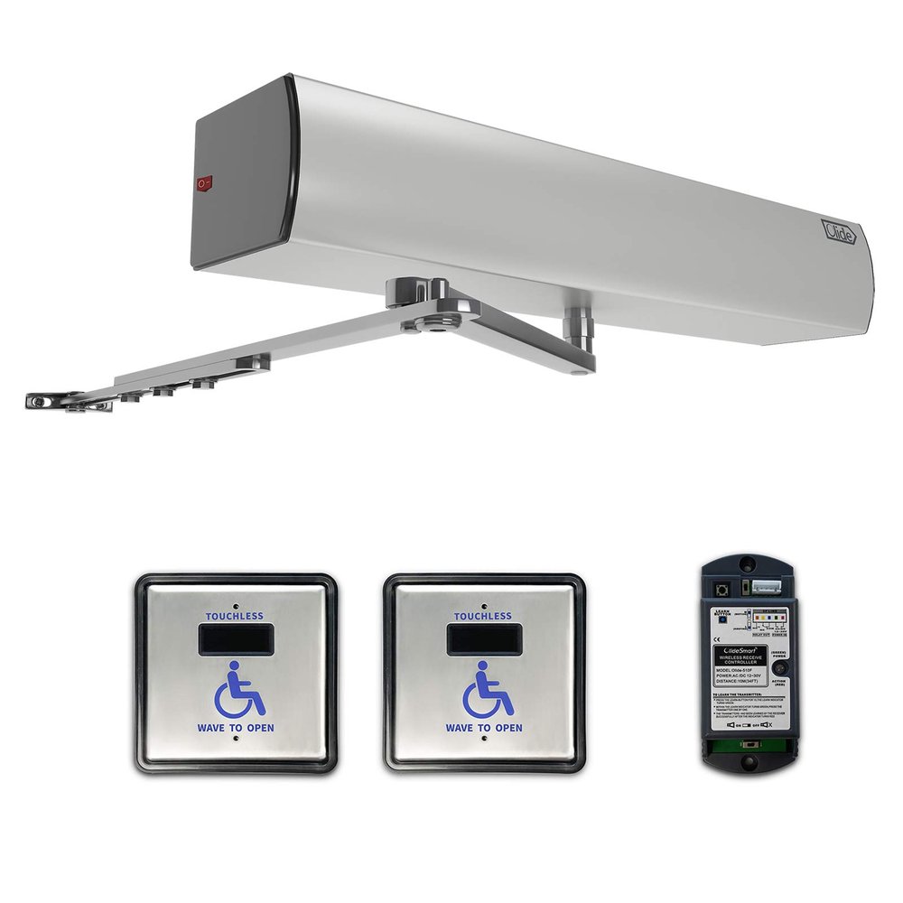 Heavy Duty Handicap Door Opener, Pair with 2 Wireless touchless Activation swtiches, max Door Weight 440lbs