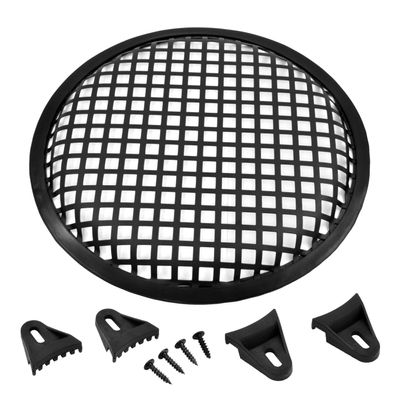 The Wires Zone Steel Speaker Subwoofer Subwoofer Black Waffle Mesh Grill Cover w/Clips & Screw (8-Inch)