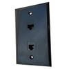 BOPLAT Ethernet Phone Jack Wall Plate Black -Single Gang CAT6 RJ45 and RJ11 CAT3 Telephone Cover Plate for CAT7/CAT6/CAT5e Ethernet Cable and Phone Line view 1
