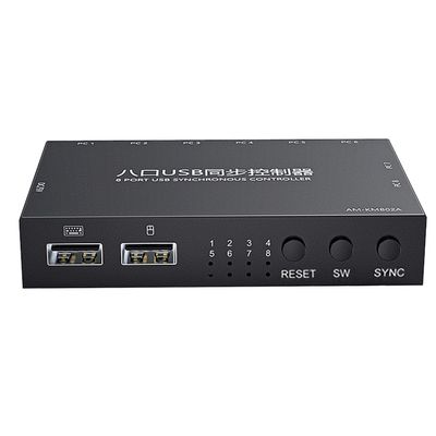 SATMW 8 Ports USB Synchronizer DNF Keyboard Mouse USB Shared Display Synchronization Controller KVM Switcher Black