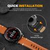 NotoCity Genuine Leather Watch Band for Fenix 7/6/5, 22mm Easy Fit Strap for Fenix 7 Pro/6 Pro/5 Plus, Forerunner 955/945, Approach S60/S62, Epix (Brown) view 3