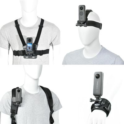 Accessory Kit for Insta360 X5/X4/X3/Ace Pro/Go3S - Action Camera Chest/Backpack/Head Strap Mount Bundle Compatible with GoPro Hero 13-10, DJI Osmo 360, DJI Action 5