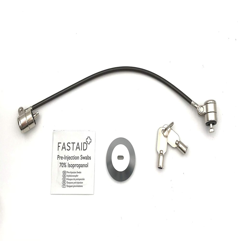 Discount Credit Card Supply Tether Lock and Security Cable: Device to DCCStand Swivel Stand, Two Keys 8 Inches (Black)