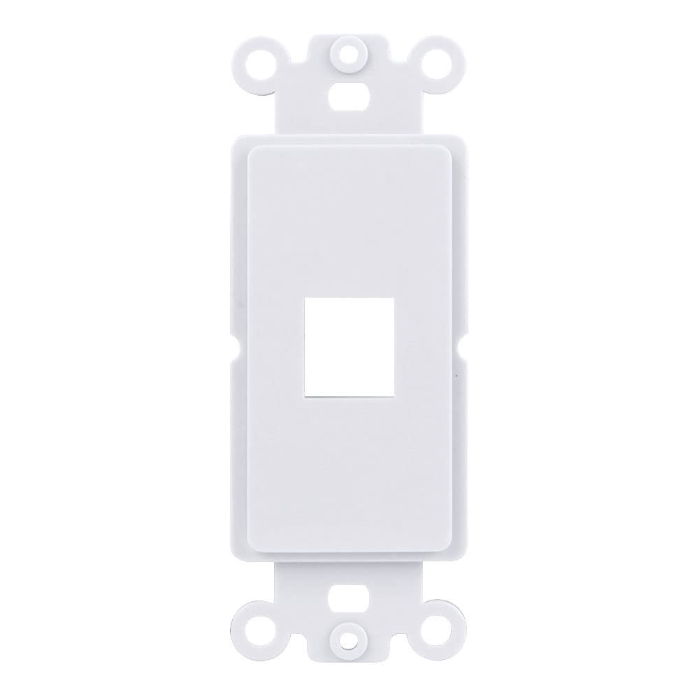 1-Port Single Gang Keystone Decora Style Insert Strap (10 Pack, White)