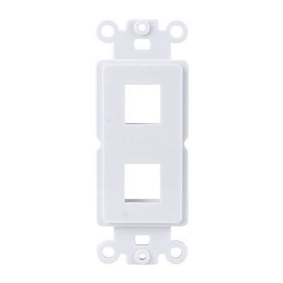 2-Port Single Gang Keystone Decora Style Insert Strap (10 Pack, White)