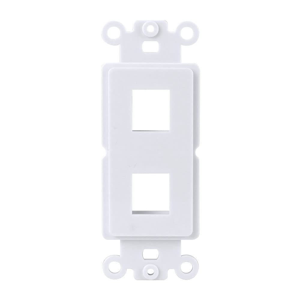 2-Port Single Gang Keystone Decora Style Insert Strap (10 Pack, White)