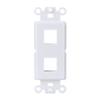 2-Port Single Gang Keystone Decora Style Insert Strap (10 Pack, White) view 1