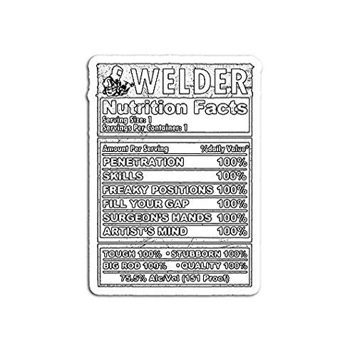 Welder Nutrition Facts Funny - Decorative Sticker Graphic