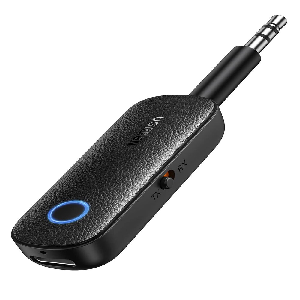 UGREEN Bluetooth Transmitter Receiver for 2 AirPods or BT Devices, Bluetooth Wireless Transmitter for Headphones, 3.5mm Aux Audio Jack Adapter for in-Flight TV Car Home Stereo System