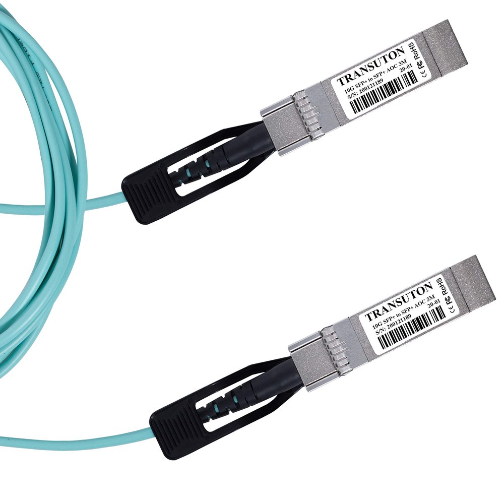 10G SFP+ AOC Cable | 10 GBASE SFP+ to SFP+ Active Optical Fiber Compatible with Cisco SFP-10G-AOC-1M, D-Link, Supermicro, Mikrotik Devices, 1M/3.3ft
