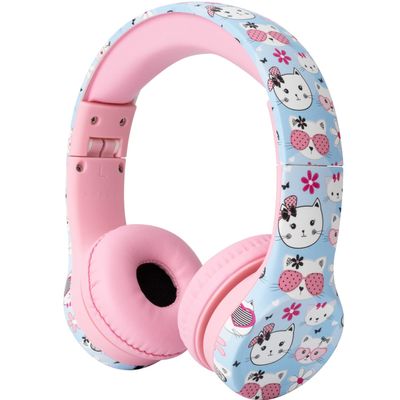 Snug Play+ Kids Headphones Volume Limited 93dB for Safe Listening Foldable, Durable Headphones for Toddlers, Boys & Girls Tangle-Free Cord Ideal for Travel, School, Tablets - Kitty