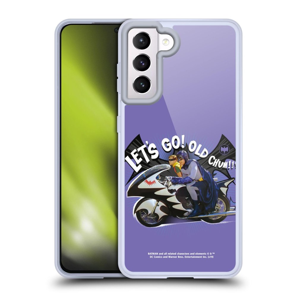 Head Case Designs Officially Licensed Batman TV Series Batcycle Let's Go Character Art Gel Case [Military Grade Protection] Compatible with Samsung Galaxy S21 5G and Compatible with MagSafe