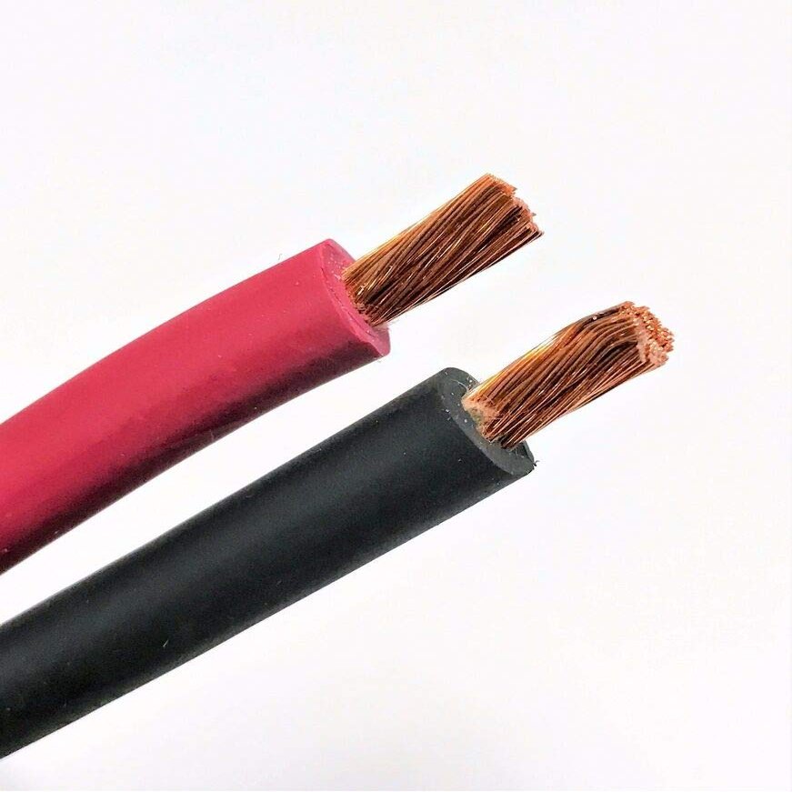 8 GA GAUGE WELDING & POWER/SPEAKER CABLE COPPER - 5' RED & 5' BLACK (10' FT)