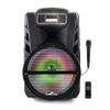 beFree Sound 12 Inch Bluetooth Rechargeable Portable PA Party Speaker with Reactive LED Lights, Black view 1