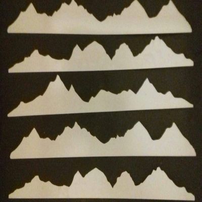 Dazzle Cards 4 x Different Mountains Mylar Shape Sheets -10.5" for Greeting Card Making/Wall Border