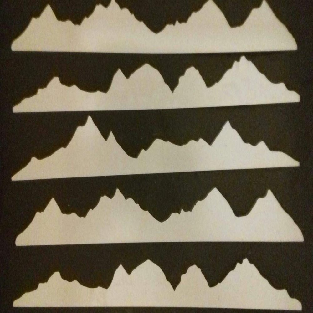 Dazzle Cards 4 x Different Mountains Mylar Shape Sheets -10.5" for Greeting Card Making/Wall Border