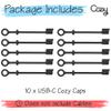 Cozy USB Caps for USB-C Cables with Dust Protection, Tether, Protects During Travel, Portable, Designed by Cozy (USB-C - Black - 10 Pack) view 3