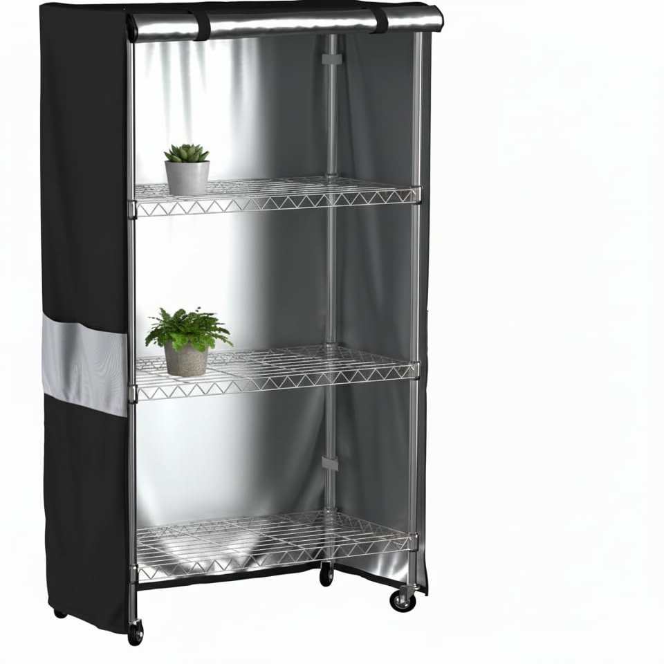 Wire Shelf Cover Waterproof Dustproof Storage Rack Cover with Zipper