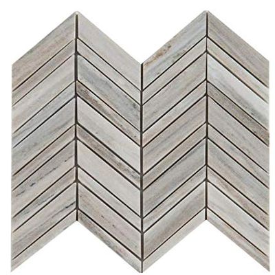 Palisandro Chevron 12 in. x 12 in. x 10mm Polished Marble Mesh-Mounted Mosaic Tile - 5 Pack Set - 5 Sheets (5 sqft)