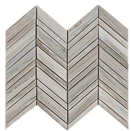 Palisandro Chevron 12 in. x 12 in. x 10mm Polished Marble Mesh-Mounted Mosaic Tile - 5 Pack Set - 5 Sheets (5 sqft)