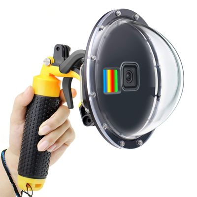 GEPULY Dome Port for GoPro Hero 9 10 11 12 13 Black- Underwater Waterproof Dome Port Housing Case + Floating Hand Grip + Trigger Accessories for GoPro Action Cameras