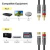 J&D 2 RCA Extension Cable Male to Female, Copper Shell Gold-Plated 2RCA Male to 2RCA Female Cable Stereo Audio Extender Cord Adapter, 15 Feet view 3