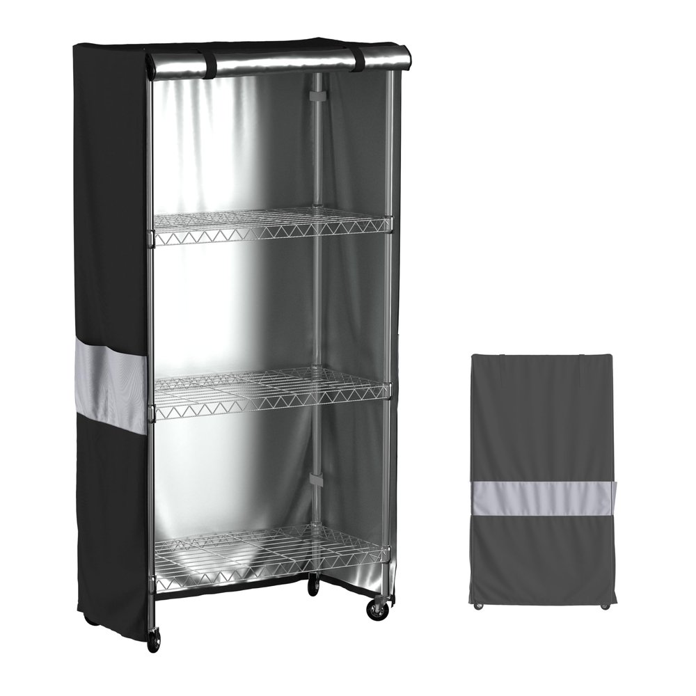 Wire Shelf Cover 48x18x72 Heavy Duty 600D Waterproof Zipper Metal Rack