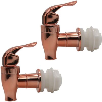 Rose Gold Beverage Dispenser Replacement Spigot, Push Style Spigot for Beverage Dispenser Carafe, Water Dispenser Replacement Faucet (2 PACK)