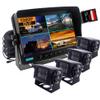 CAMSLEAD 9 inch Monitor 1080P Rear View Camera System with Wired, DVR Recorder, Support 256GB SD Card, 4 Channel Input, Quad Split Screen, 1080P Backup Camera for Trucs, Trailer, Motorhome, Caravans view 1