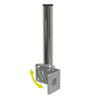 Aimeboost 1.5" Diameter and 12" Length Pole Mount Bracket to Wall Mount Pole Weather Station for Outside Home Antenna TV Antenna Mast Adjustable Angle