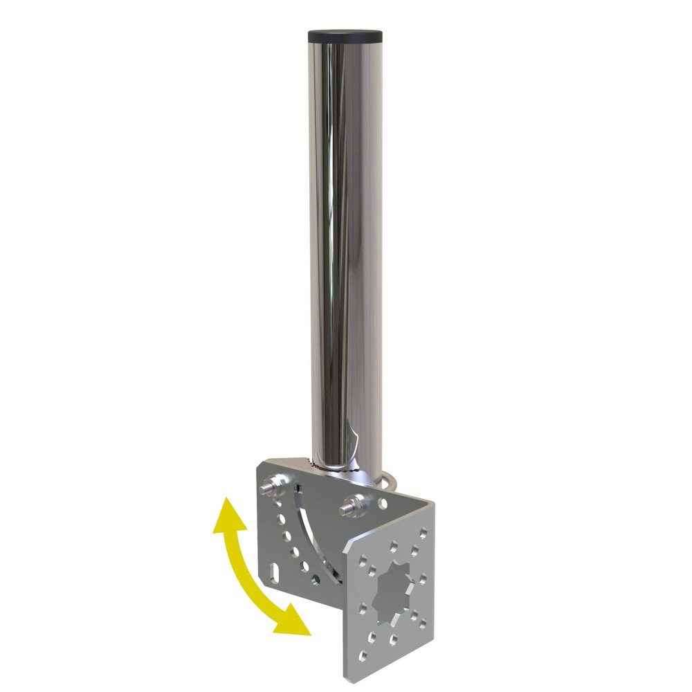 Aimeboost 1.5" Diameter and 12" Length Pole Mount Bracket to Wall Mount Pole Weather Station for Outside Home Antenna TV Antenna Mast Adjustable Angle