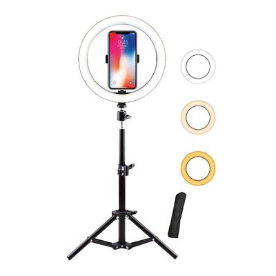 10" Circle Light LED Ring Light with Stand and Phone Holder for YouTube Video Live Dimmable Selfie Ring Light with 3 Light Modes 10 Brightness Level-10 inch 3