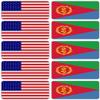 (x10) 3M Reflective Eritrea and US Flag Stickers | Versatile Safety Decals | Hard hats, laptops, bikes, toolboxes view 1