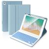 ABEIFAN iPad 6th/5th Generation Case with Keyboard 2018/2017,Smart Folio Cover, Wireless Detachable Backlit Keyboard with Pencil Holder for iPad Air 2/Air,iPad 9.7 inch,Mist Blue view 1