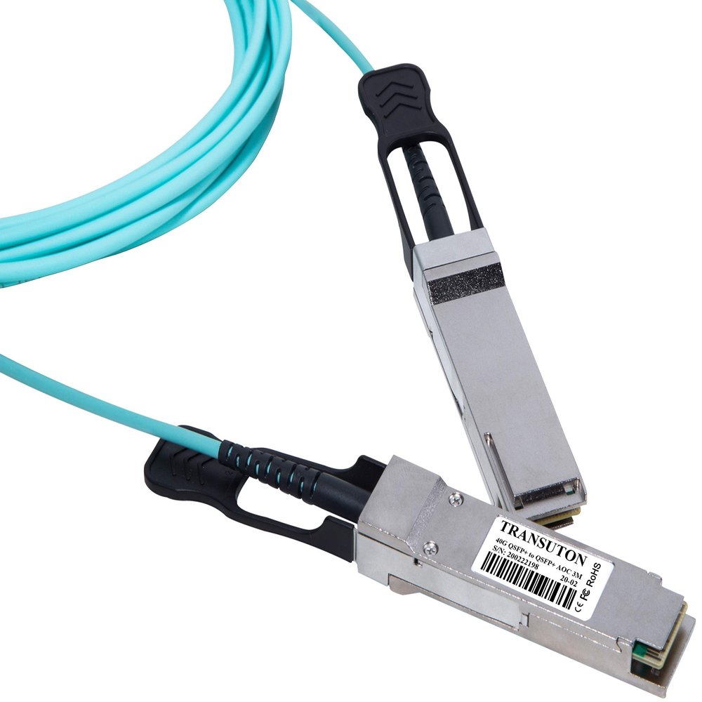 Chuangsuton 40G QSFP+ AOC Cable | Compatible with Brocade 40G-QSFP-QSFP-AOC-1001 40GBASE QSFP+ to QSFP+ Active Optical Cable (10M/33ft)