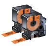 NineLeaf 2 Pack Permanent Industrial Black on Orange Vinyl Label Tape Compatible for DYMO 18436 19mm(3/4") x5.5m(18ft) use in Rhino 5200 4200 5000 6000 3M PL200 PL300 ILP 219 Label Maker view 1