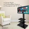 32-65" Corner Floor TV Stand Adjustable TV Stand Black 3-Tier Glass Shelves can Hold Your Essential A/V Components, DVD Player or Gaming Systems view 1