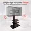 32-65" Corner Floor TV Stand Adjustable TV Stand Black 3-Tier Glass Shelves can Hold Your Essential A/V Components, DVD Player or Gaming Systems view 2
