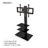 32-65" Corner Floor TV Stand Adjustable TV Stand Black 3-Tier Glass Shelves can Hold Your Essential A/V Components, DVD Player or Gaming Systems view 4