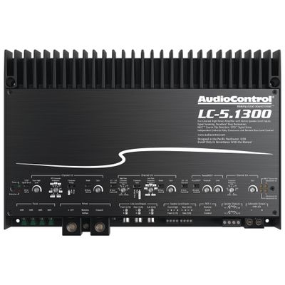 AudioControl LC-5.1300 High-Power 3/5-Channel 1300W Class D Car Audio Amplifier with AccuBASS, High Fidelity, Line-Level RCA & Speaker Level Inputs, High/Low/Band Pass Crossovers, Subsonic Filter