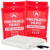 Prepared Hero Emergency Fire Blanket - 4 Pack - Fire Suppression for Kitchen, 40 x 40 Fiberglass Fire Blanket for Home view 1