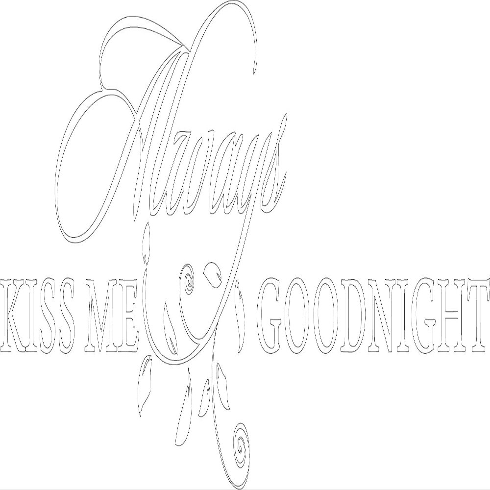 Decaltor Matte White 46" x 15" Always Kiss Me Goodnight sty3 Quotes Sayings Words Art Decor Lettering Vinyl Wall Art Inspirational Uplifting