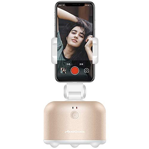 360 Rotation auto Live Video Shooting Tracking Object Mini Smartphone vlog Selfie Stick Phone Tripod Stand Black (Black)