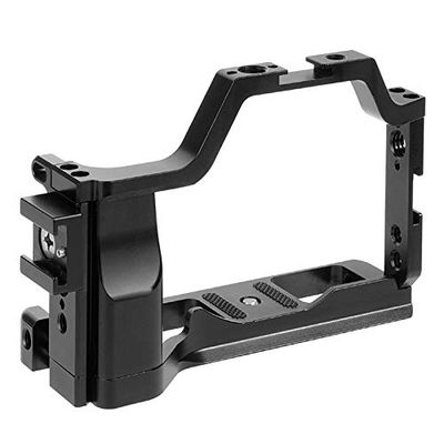 BGNing CNC Aluminum Camera Cage Compatible with EOS M50 M5 SLR Protective Cover Case with Strap Cold Shoe Mount 1/4" 3/8" ARRI-Standard Hole (Cage only)